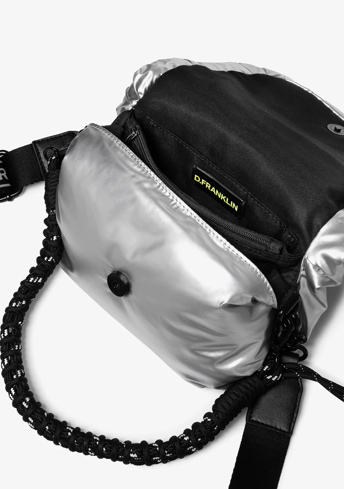 Bomb Flap Crossbody Bag Silver - Image 3
