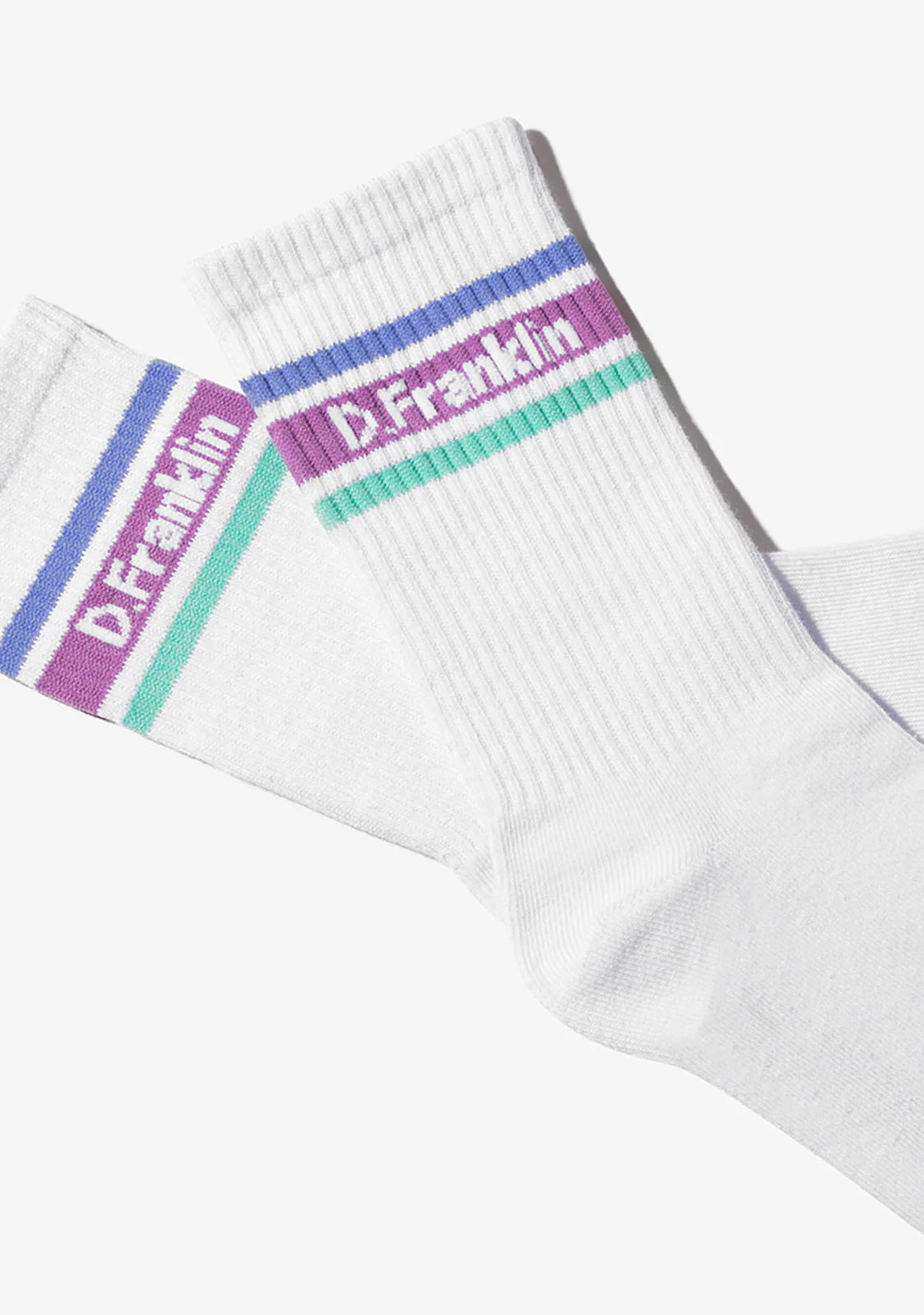 DF 3 Stripes Socks 2 Pack Pastel Black-White - Image 3