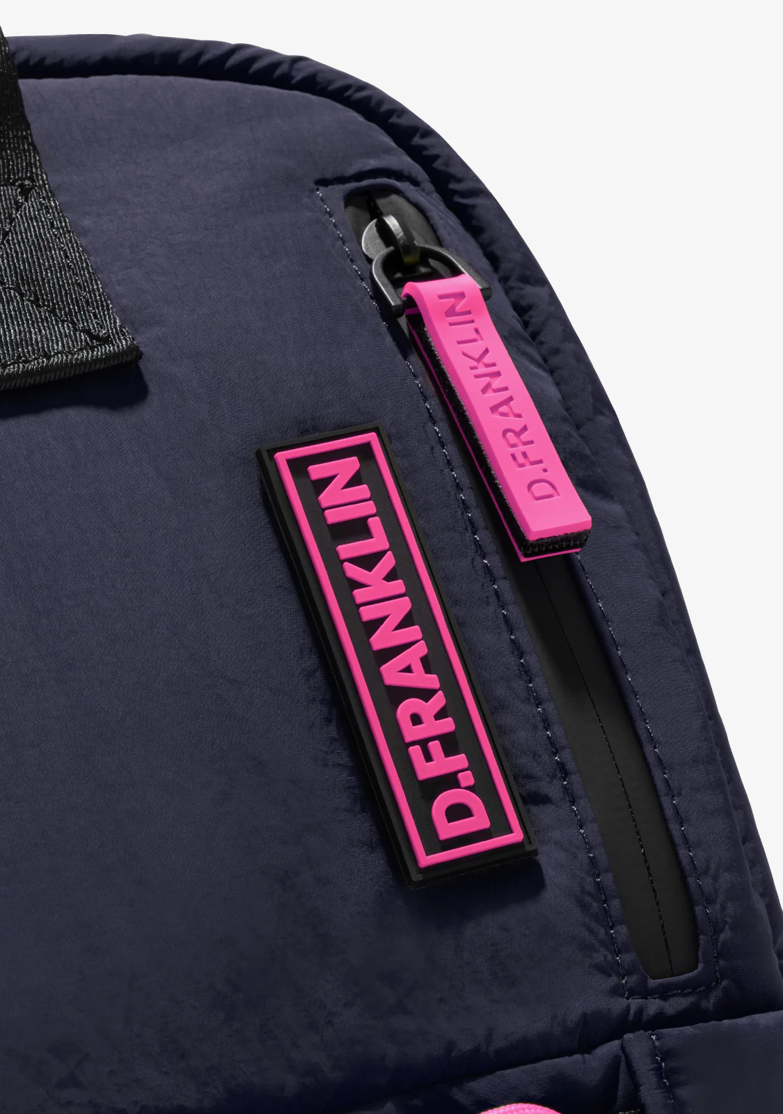 Multi-Pocket Nylon Backpack Navy + Custom Set Fuchsia - Image 3