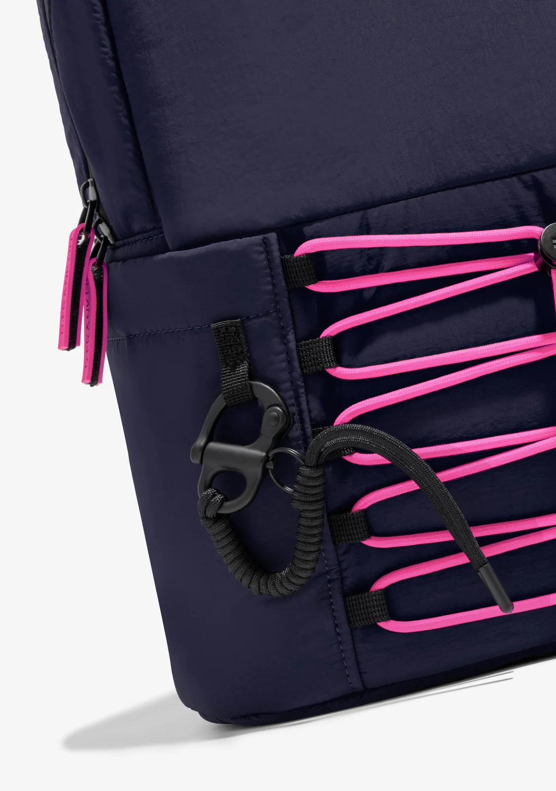 Multi-Pocket Nylon Backpack Navy + Custom Set Fuchsia - Image 4