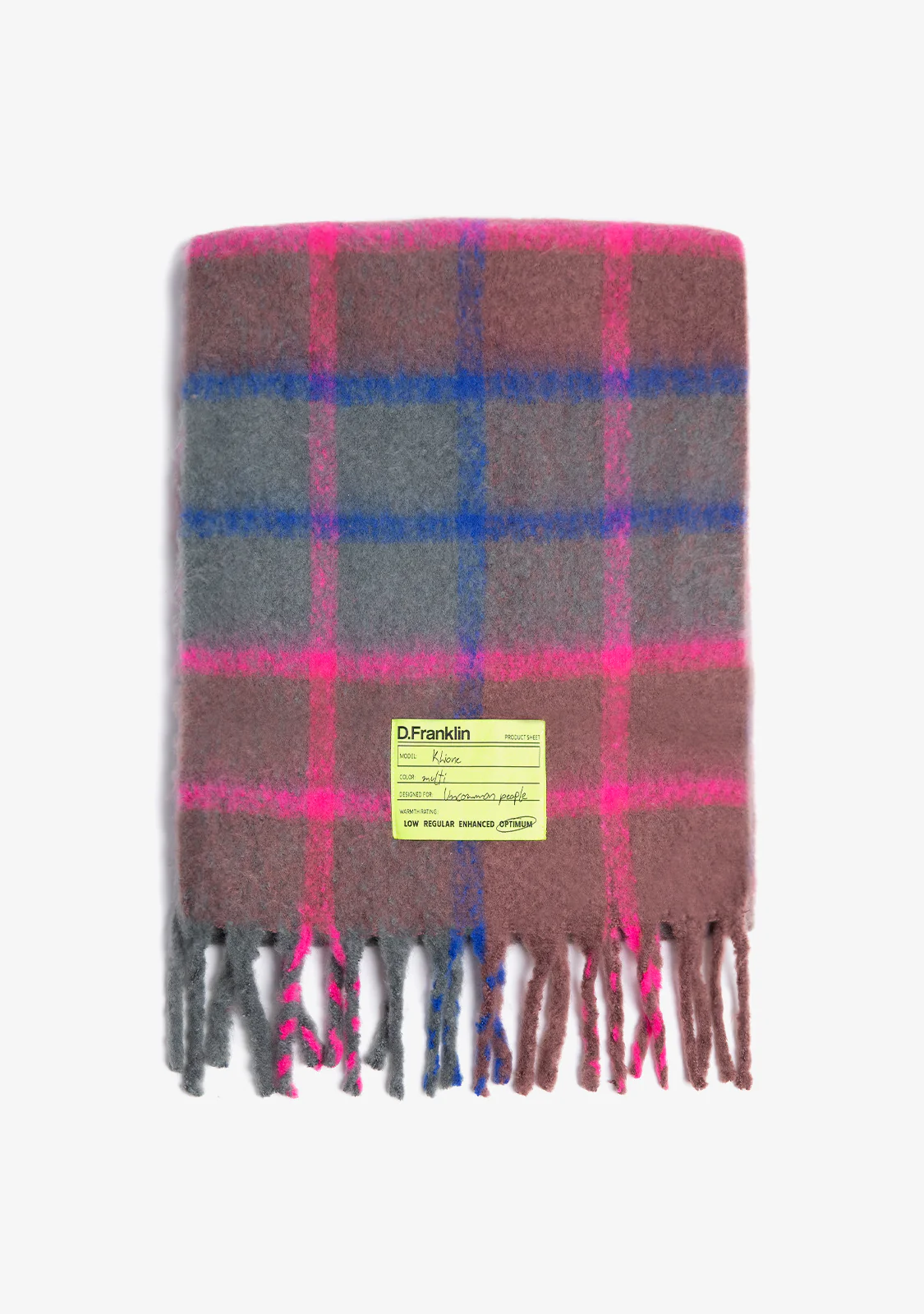 Nordic Bomb Plaid Scarf Grey / Pink - Image 2