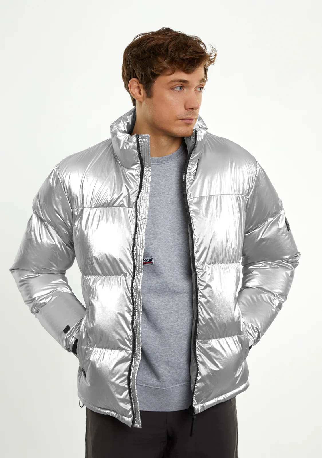 Puffer Jacket Light Grey - Image 12