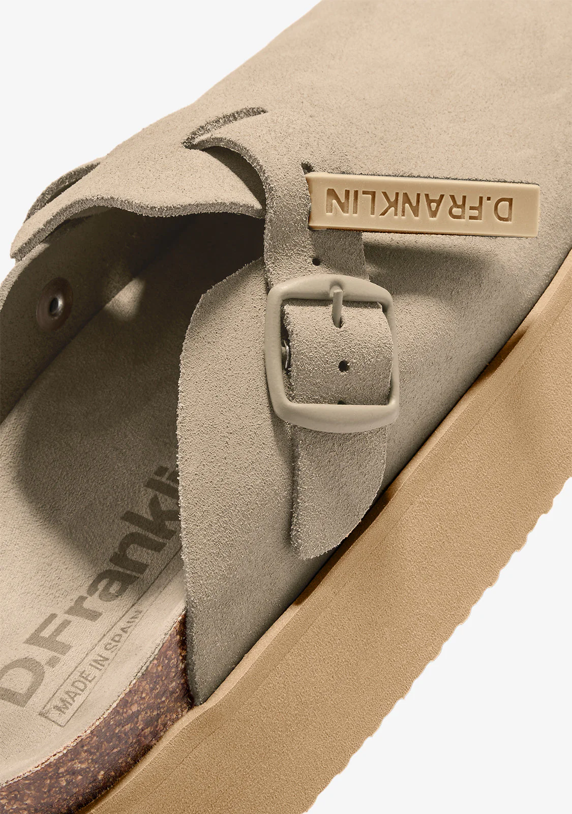 Vibe Sandals Clog Platform Suede Taupe - Image 3